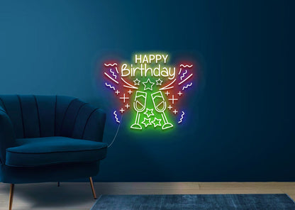 Happy Birthday Party Neon Signs