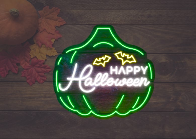 HappyHalloweenNeonSign|Halloween Spooky Vibes| OMGNeon.com