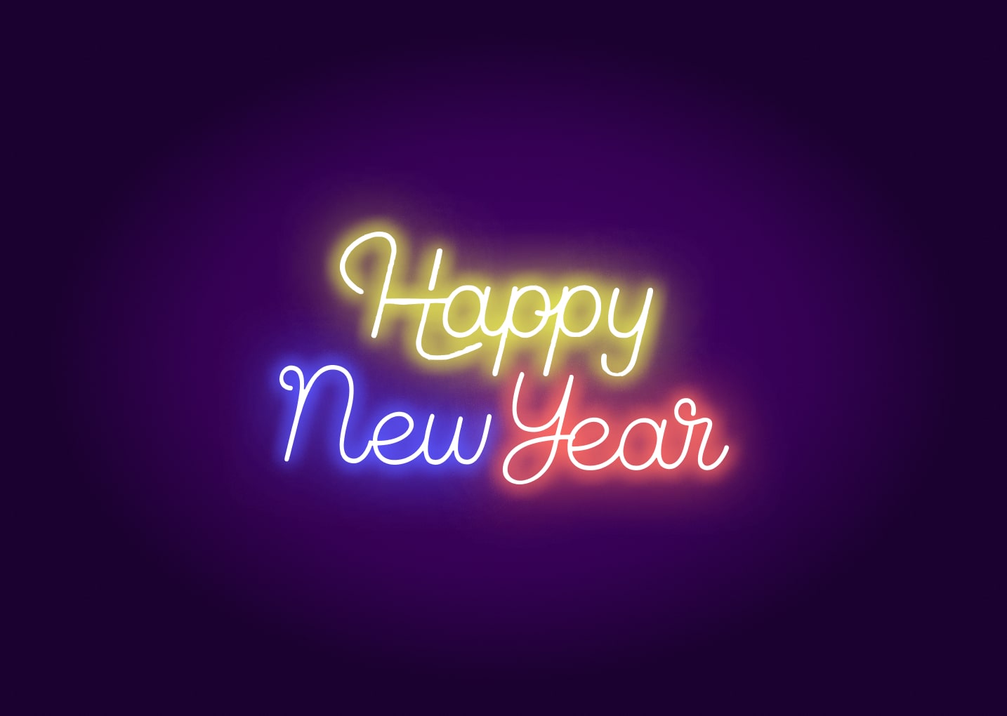 Happy New Year Trendy Neon Signs
