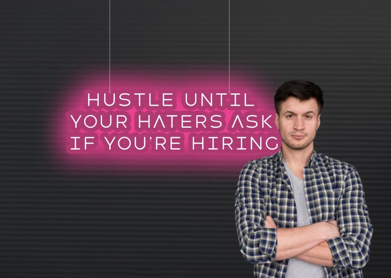 Hustleunityourhaters Pink| Motivational Neon Signs | OMGNeon.com