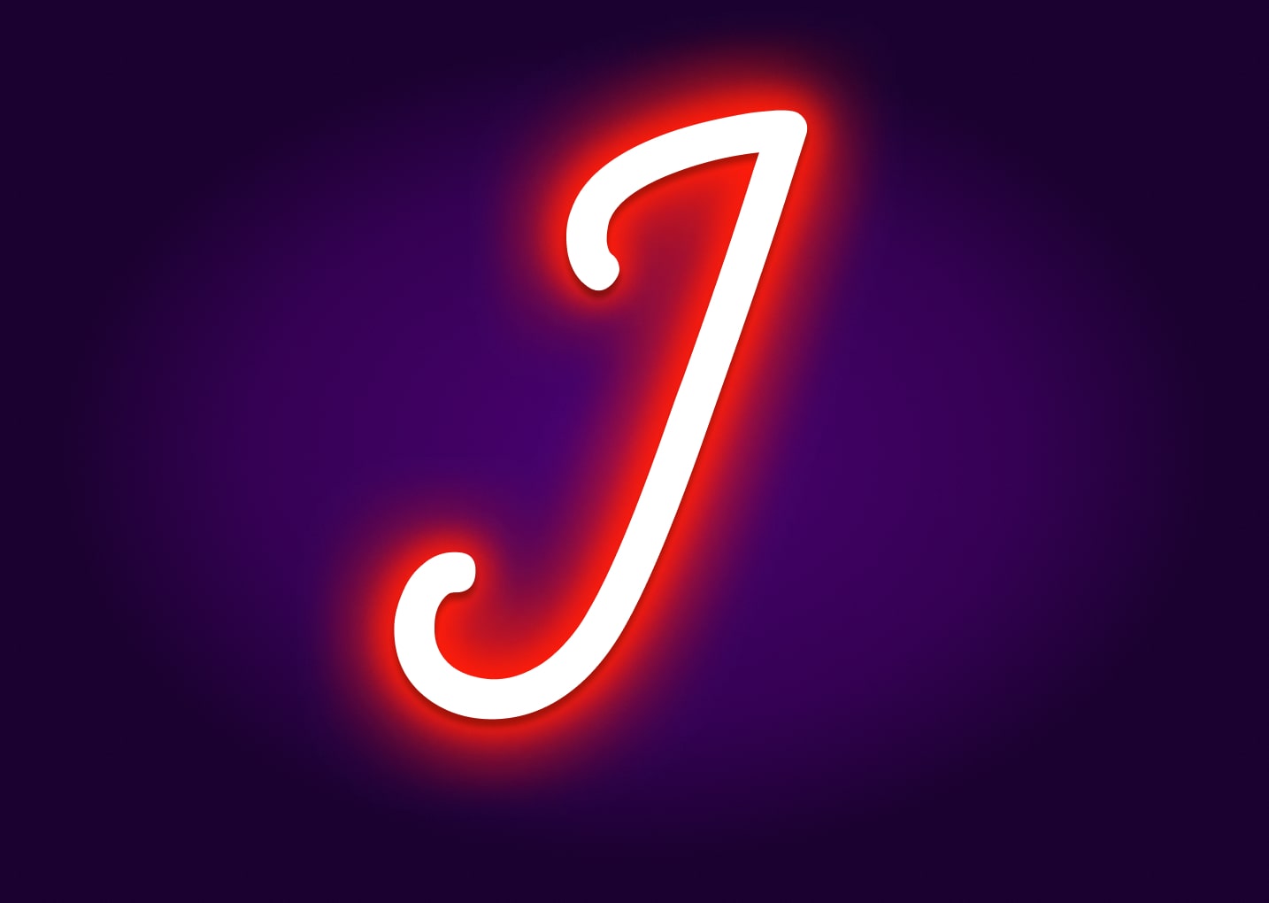 Name Initials J Neon Signs - Modern