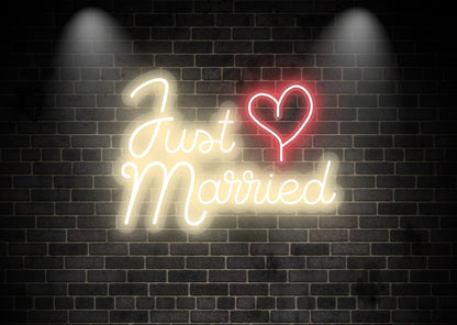 Just Married Marriage Party Neon Sign | Custom Neon Signs | OMG Neon