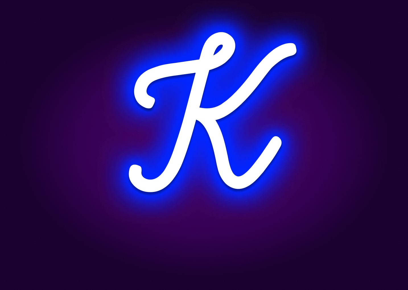 Name Initials K Neon Signs - Modern