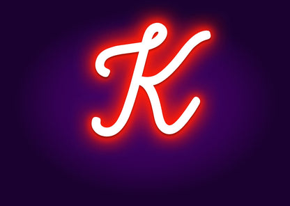 Name Initials K Neon Signs - Modern