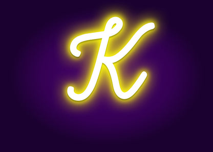 Name Initials K Neon Signs - Modern