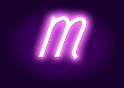 Name Initials M Neon Signs - Modern