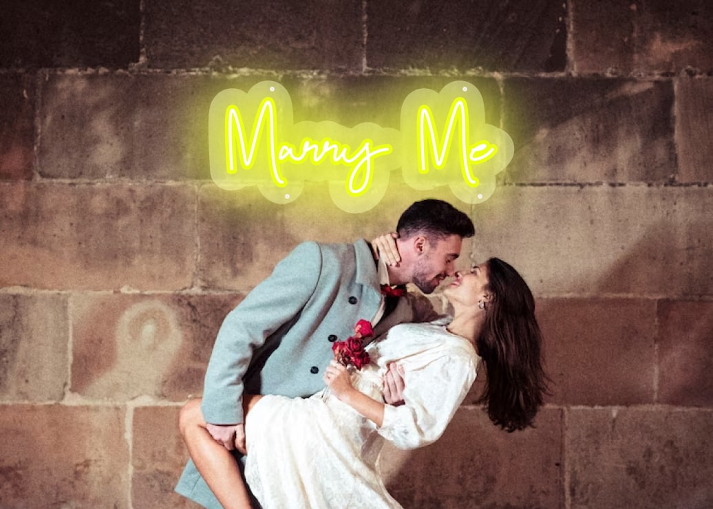 Marry Me Yellow Love & Romance Neon Sign | OMG Neon