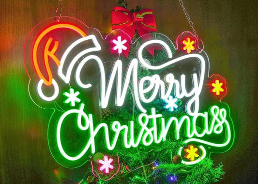 Merry Christmas Stars Neon Sign