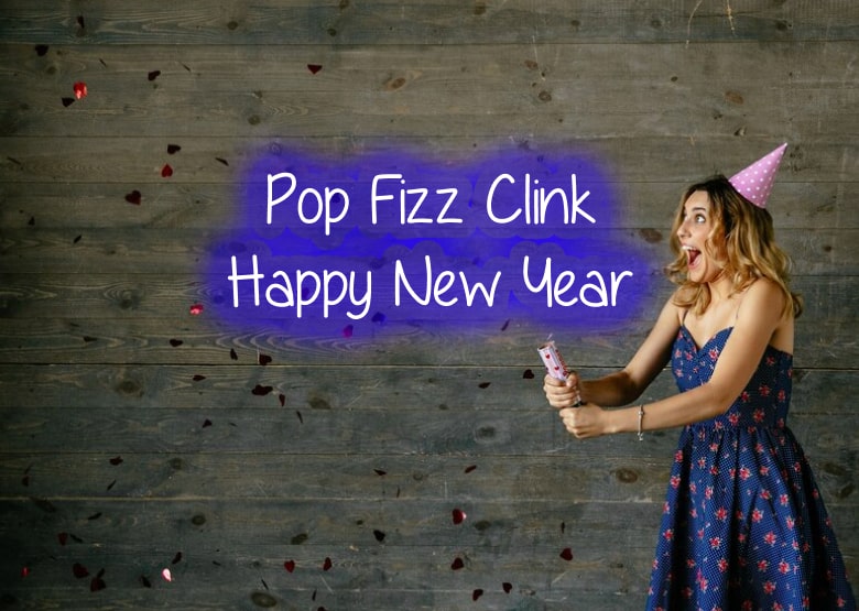 Pop Fizz Clink Blue Color Neon Sign | New Year Neon Sign