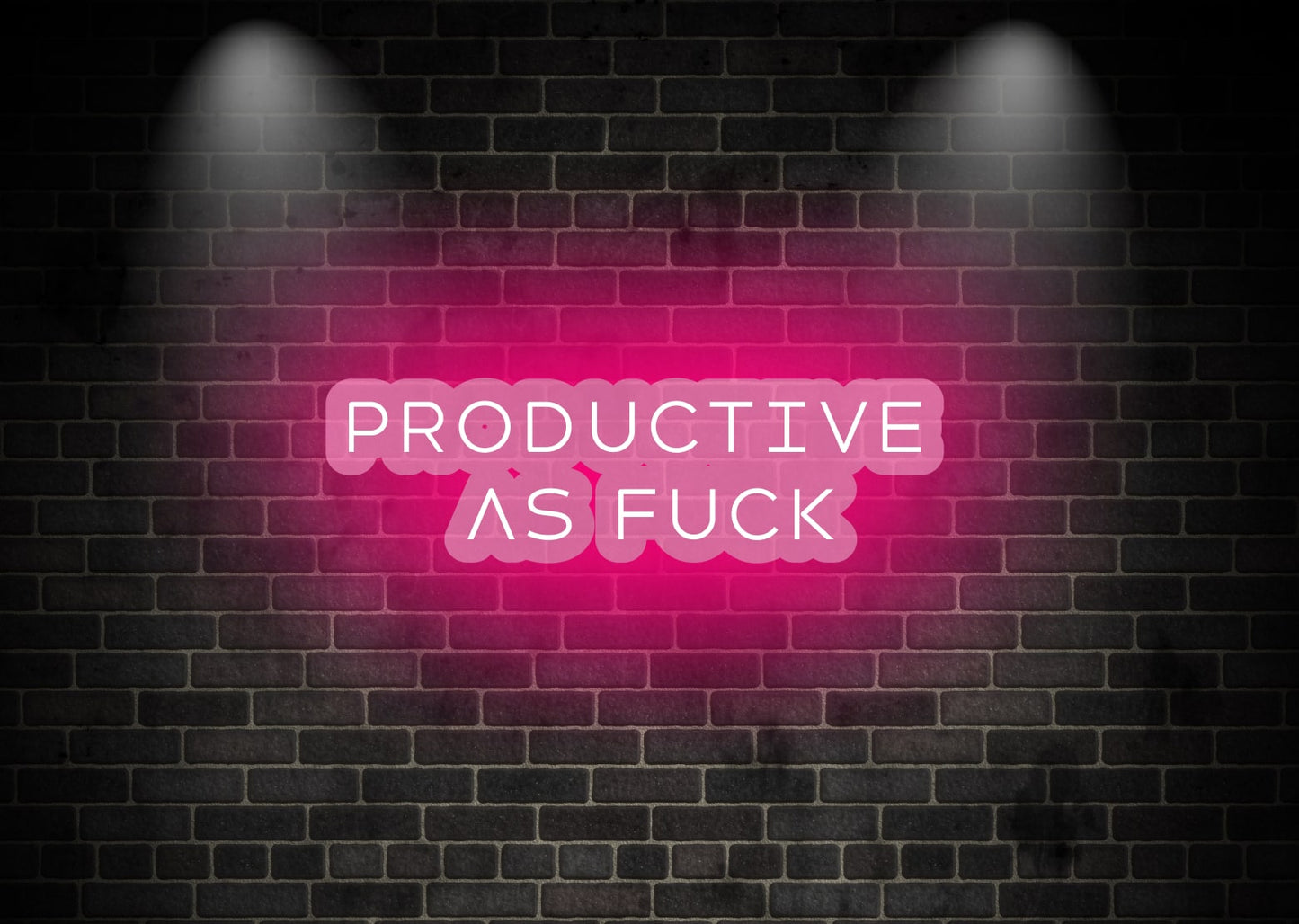 Productive as Fuck Pink Young Adult Motivational Neon Sign | OMG Neon