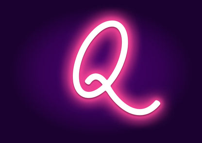 Name Initials Q Neon Signs - Modern