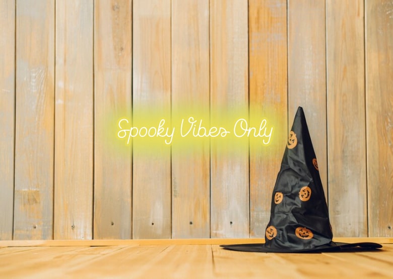 SpookyVibesOnly - Yellow| Yellow Halloween Neon Signs | Yellow Spooky Neon Signs  | Yellow Scary Neon Signs | OMGNeon.com