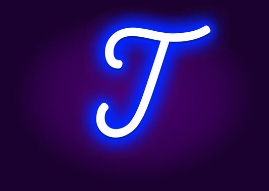 Name Initials T Neon Signs - Modern