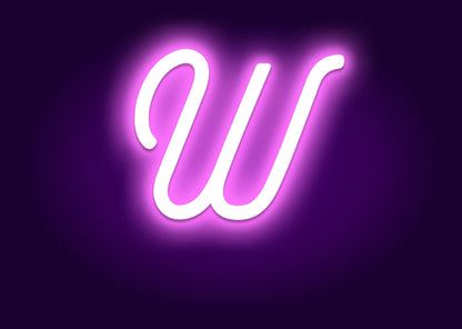 Name Initials W Neon Signs - Modern