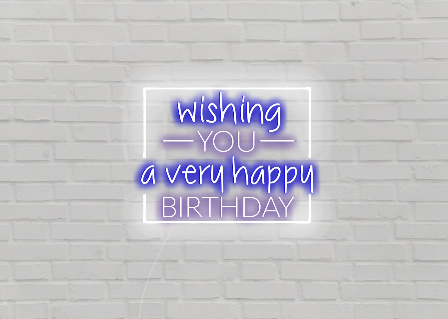 Wishing You A Very Happy Birthday Dual Color Neon Sign