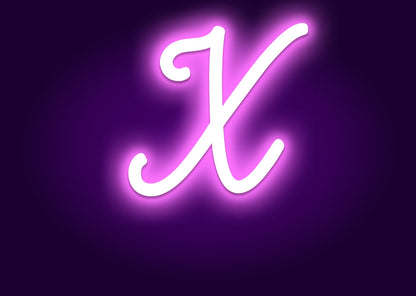 Name Initials X Neon Signs - Modern