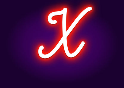 Name Initials X Neon Signs - Modern