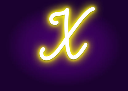 Name Initials X Neon Signs - Modern