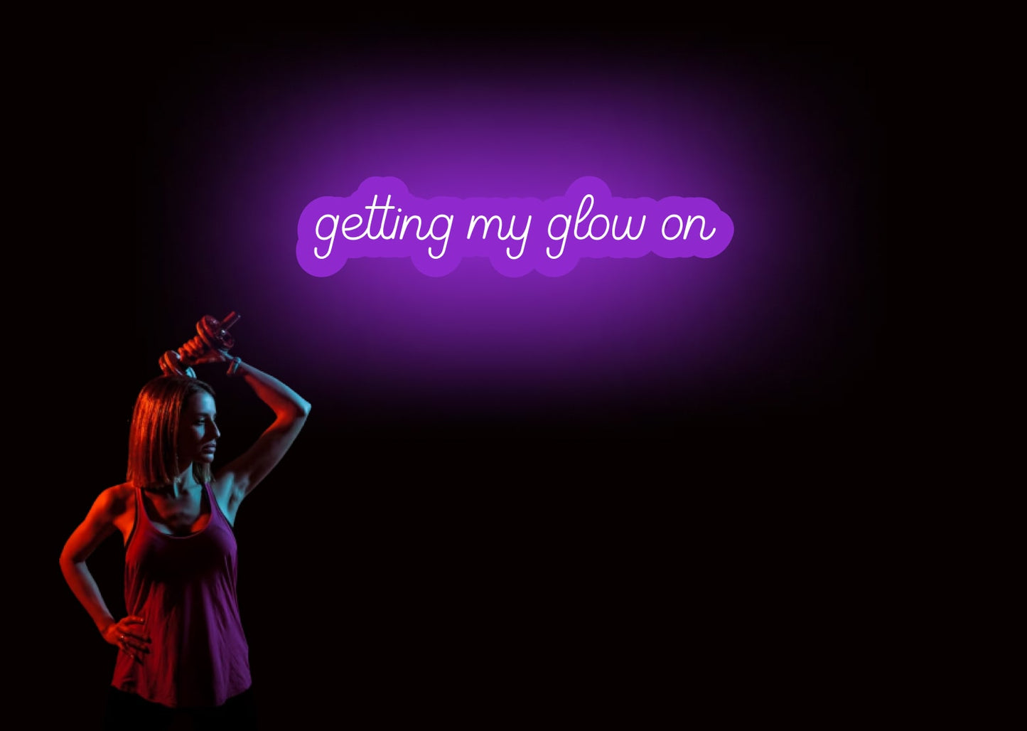 getting my glow on Purple Gym Neon Sign | OMG Neon