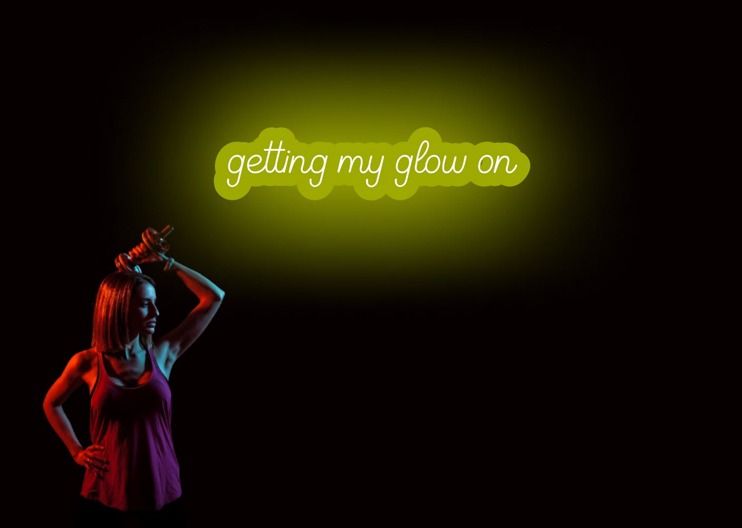 getting my glow on Yellow Gym Neon Sign | OMG Neon