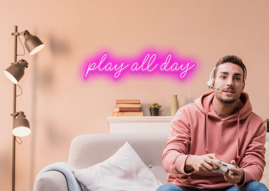 play all day - Gaming Room Neon Sign