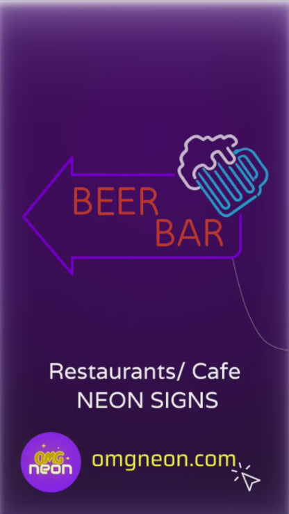 Beer Bar Direction Neon Signs